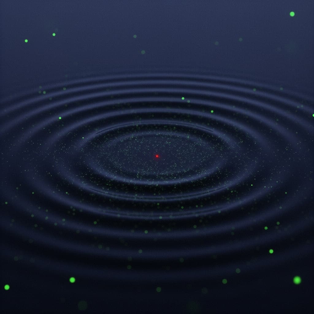 Abstract concentric interference pattern used as atmospheric artwork for consciousness and perception discussions.